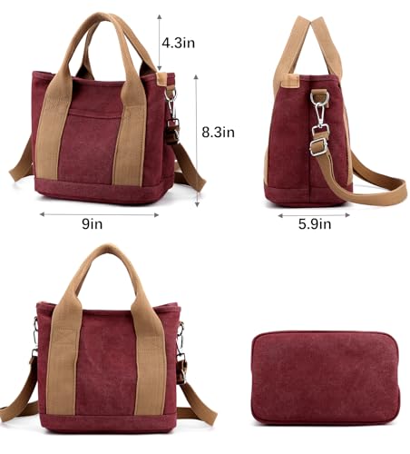 Wxnow Canvas Messenger bags for women,Tote Crossbody Shoulder Bag Satchel Purse3