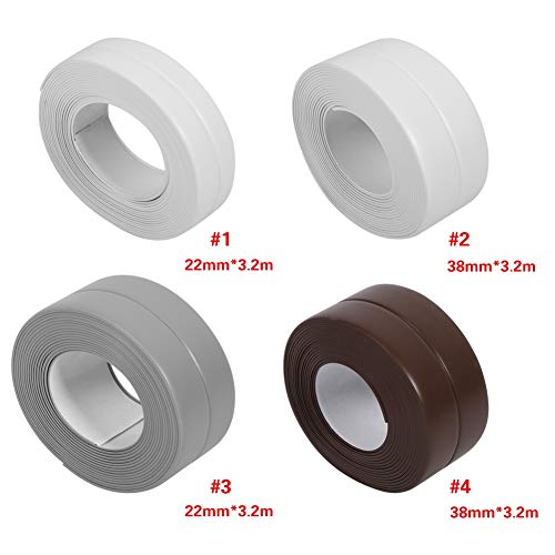 Image of Wall Sealing Strip, 22mm x 3.2m Brown Self Adhesive Caulking Tape for Kitchen Bathroom Sealant Strip Caulk Waterproof