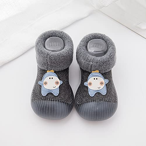 Pantufas para casa de bebê com desenho animado quente para crianças forradas inverno sapatos de corr
