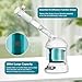 DKURQG Facial Steamer, Nano Ionic Face Steamer for Facial Deep Cleaning Portable Ozone Steamer with Extendable 360° Rotating Arm, Humidifier for Home Salon Spa or Personal Care (Blue)