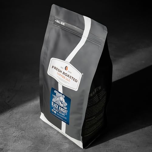 Image of Fresh Roasted Coffee, Organic Black Knight Water-Processed Decaf Drip Ground Coffee, Dark Roast, USDA Organic, Kosher, 5 lb (80 oz)