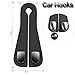 CHOSMOYI 2 Packs Car Seat Hooks, Leather Car Headrest Hook, Car Purse Hook Seat Back Hanger Storage Organizer, Car Hook for Purses and Bags(Black)