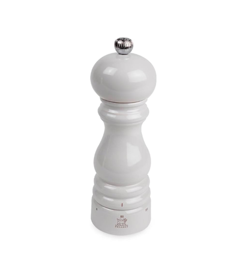 PEUGEOT - Salzmühle Paris u‘Select 18 cm - ParisRama - 6 Mahlgrade - Innovatives Zirlion-Mahlwerk für pulverfeines Salz - Aus PEFC-zertifiziertem Holz - Französisches Know-how - Perlgrau lackiert