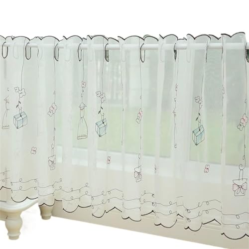 Rideau court brodé pour réenchanter votre intérieur avec douceur et lumière - 2