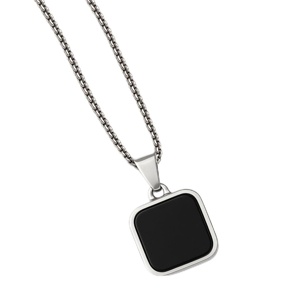 lazychunks Stylish Stainless Steel Midnight Charisma Locket Neck Chain for Men | Stylish Pendant Necklace | Jewellery Accessories for Boys | Minimal Jewelry | Gifts for Boyfriend & Husband-picture-8