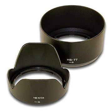 Digicare Lens Hood hb-n106 and hb-77 for Nikon d3500,d3400,d5600 kit (Bayonet Type Lens Hood HB-N 106 and HB-77 Lens Hood Combo)