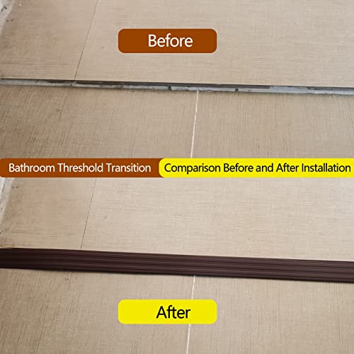 1Cm Rise Non Slip Solid Rubber Portable Sill Scooters Ramp,In & Outdoor Doorway Threshold Ramps For Wheelchair,Home Entry.bathroom Floor Tile Threshold Transition Strip,Edge Trim Reducer Molding Brown #TOP3
