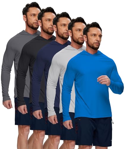 Image of Hoodies for Men UPF 50+ Sun Protection Fishing Shirts Long Sleeve Lightweight Rash Guard Shirt UV SPF Sweatshirt