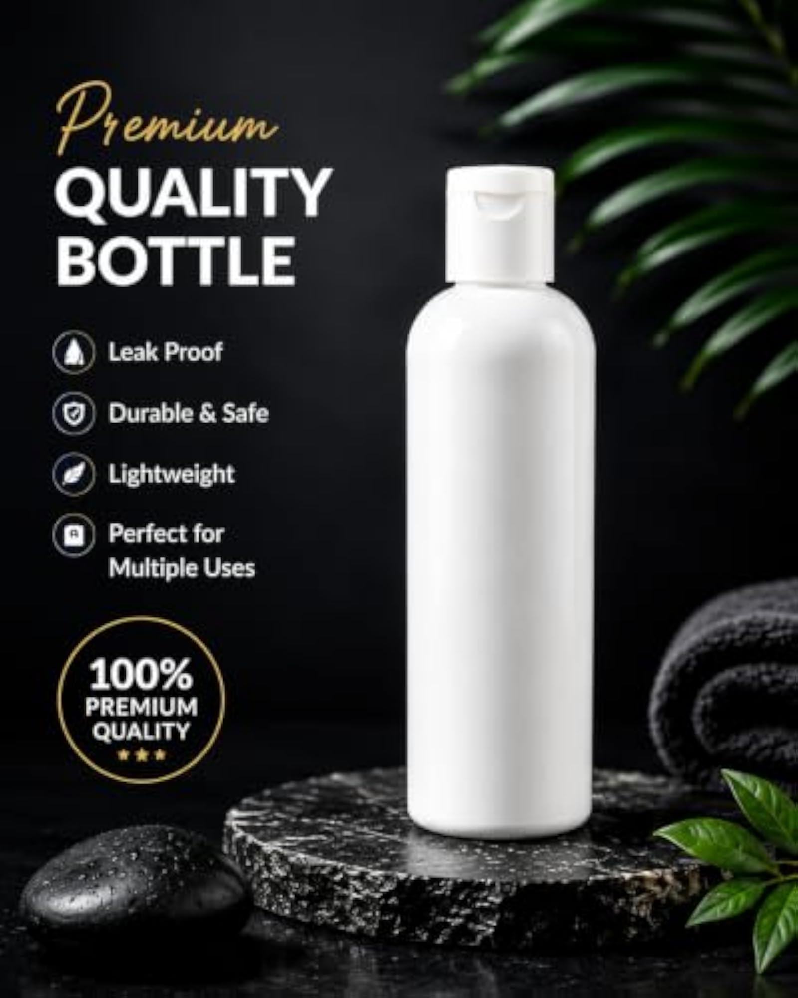 100 mL Milky Plastic Bottle with White Flip Cap