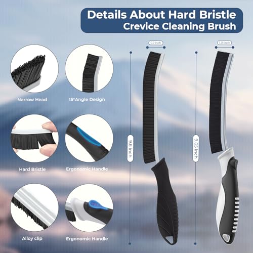 TQRR Badezimmer Lückenreinigungsbürste-Hartborsten Eckenreinigungsbürste, Fugenbürste, Reinigungswerkzeuge Für Bad, Dusche, Toilette, Haushalt, Küche, Badewanne (6, Schwarz)