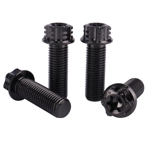 Image of 4Pcs Titanium Bolt Flange Torx Head M8 M10 x 20 25 30mm Screw Bolt for Motorcycle Car Modifications (Black, M10x30mm Pitch 1.25)
