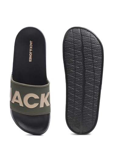 Image of JACK&JONES Men's Logo Print Pool Sliders