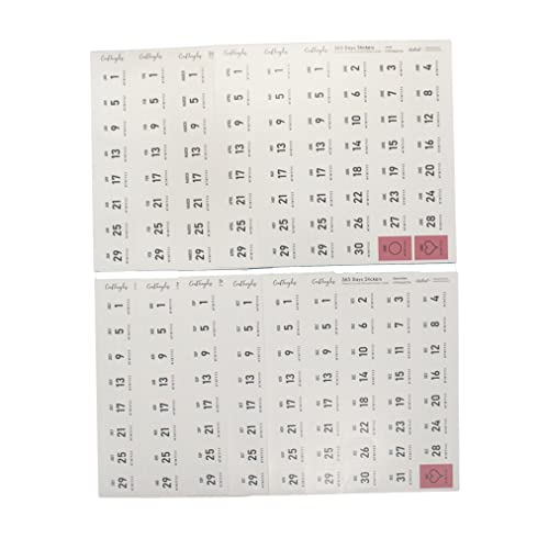 Image of CrafTangles Precut Calendar Undated 365 Days Stickers | 384 pcs, Peel and Stick, Printed for Scrapbooking, For Notebooks, Diary, Journal, Laptop, Mobiles, Multicolored