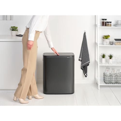 Caneca de basura Brabantia Bo Touch Top 16 gal gris miniatura 3