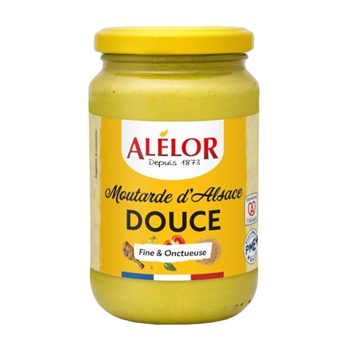 Moutarde Douce d'Alsace ALELOR bocal 350g lot de 4 texture onctueuse
