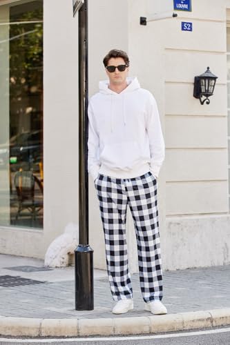Ekouaer Men's Pajama Pants Plaid Pj Lounge Pants Soft PJ Bottoms with Pockets & Drawstring S-XXL3