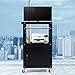 Eleeferri AV Cart Rolling Media Cart w/Pull Out Keyboard & Locking Storage Cabinet Steel TV Display Stand Cart for Video Projector Presentation Height Adjustable Mobile Computer Stand