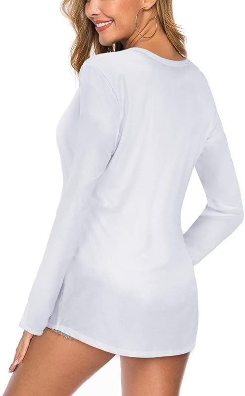 Image of Women's Regular Fit Pure Cotton Top - Elegant V-Neck with Mandarin Collar, Button-Front Design, Full Sleeves, Soft & Breathable Fabric for Stylish Casual Wear