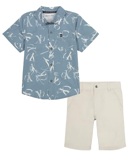 Image of Calvin Klein Baby Boys Calvin Klein 2 Piece Woven Short Set