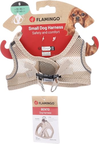 Flamingo Dog Harness Step&Go Bento Beige S 30-35cm 37-40cm - Image 3