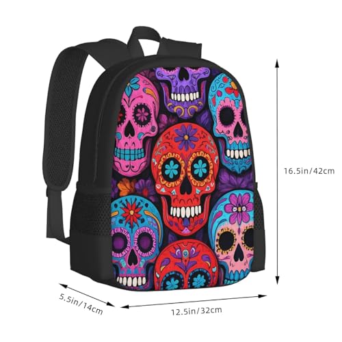 Colorful Skull Laptop Backpack Fits 15 Inch Laptop Hiking Backpack Backpacks For Computer3