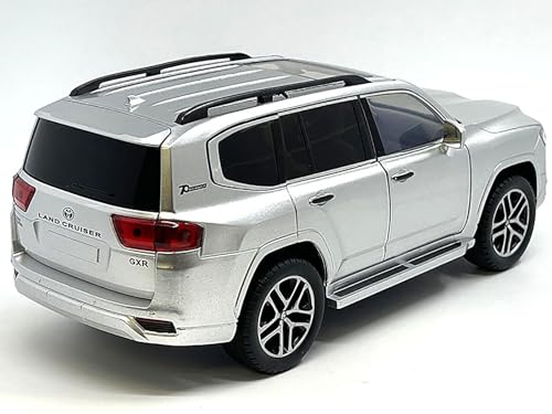 Land Cruiser metálico plata 1:24 con techo solar miniatura 3
