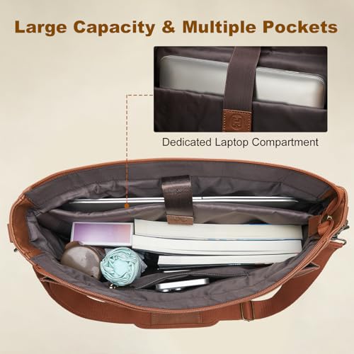Bolso mensajero de cuero para hombre para laptop 15.6 pulgadas miniatura 5