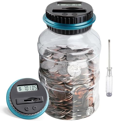 Image of Piggy Bank，Saving Box for Girls and Boys，Money Bank for Kids ，Unbreakable Plastic Piggy Banks (Black)