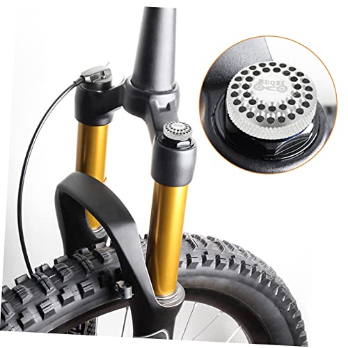Besportble Tire Air Cap Bicycle Fork Cover Tire Air Caps Suspension Fork Cover Bike Fork Lid Front Fork Convenient Bike Replacement Bike Accessory Bicycles Supply Aluminum Alloy Silver Stem #TOP3