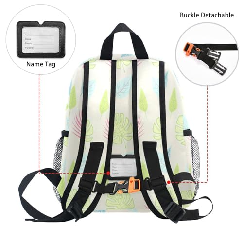 Sinestour Palm Leaf Beige Toddler Backpack Kindergarten Elementary Backpack for Toddler Boys Girls School Backpack4