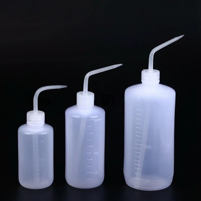Botella de plástico exprimible de 150 ml, 250 ml, 500 ml y 1000 ml con boquilla de enjuague y escala (A 150 ml, 10 unidades)(A 250ml 10pcs)
