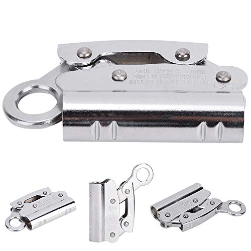 keenso Équipement Anti-Chute Auto-bloquant d'escalade, Outil de Protection Anti-Chute de Corde de Sécurité en Acier Allié Anti-Chute Travail Eérien 6KN