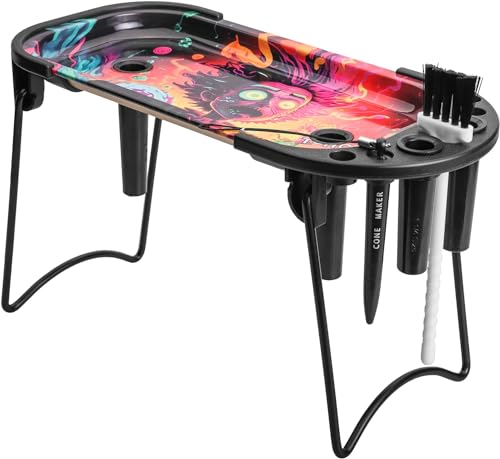 Metall-Rolltablett mit Kegellader für King Size & 1 1/4 Größe, vorgerollte Kegel, Vorrollmaschine, faltbarer Standkegelfüller mit Bürste und Platzierungsgerät