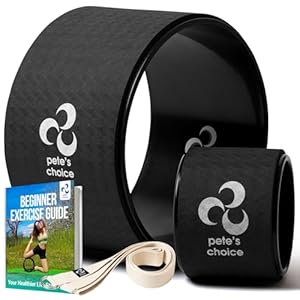 Extra Wide Yoga Wheel, Mini Yoga Wheel – Beginner Friendly Yoga Kit, Comfortable, Stable and Secure Back Roller. Improves Posture, Better Mobility. Ideal Home Exercise. Relieves