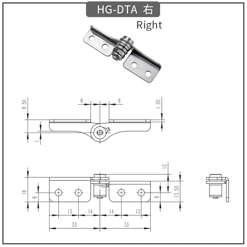 Charnière amortissement réglable évite chute capot inox arrêt angle gauche - 5
