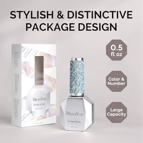 Image of MelodySusie Snowflake Blue Glitter Gel Polish,0.5fl oz Nails Soak Off UV LED Lake Blue Shimmer Sparkle Gel Polish Gift for Women Nail Art Manicure Salon DIY Nail Design Decoration at Home-1752