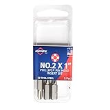 Mayhew Tools 18761-5 USA Phillips Pin Head Insert Bit, No. 2 x 1', 5-Pack