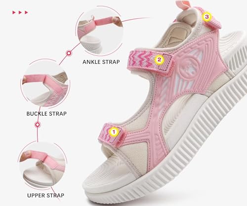 Image of KuaiLu Womens Orthopedic Walking Sandals with Comfortable Arch Support Plantar Fasciitis Relief Summer Outdoor Hiking Sport Recovery Adjustable Strap Athletic Chunky Cushion Shoes