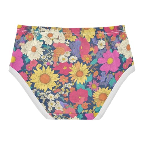 Wusikd Colorful Daisies Girls' Underwear Cotton Sunflowers Girls Briefs Soft Toddler Underwear 2T2