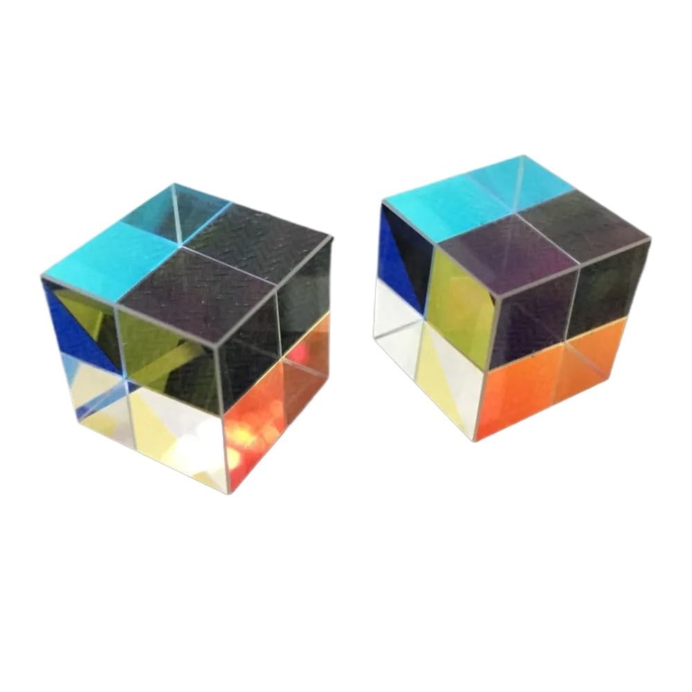 1pc Optical Glass Flawless Chromophoric Prism Cubic Cosmic Magic Cube Spectroscopic with Hexahedral 18MM Light