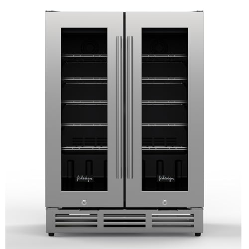 Image of ICE ARMOR VC-‎JG126 FC Design 24 Inch French Door Fridge-42 Bottles Stainless Steel Wine Cellar, Silver