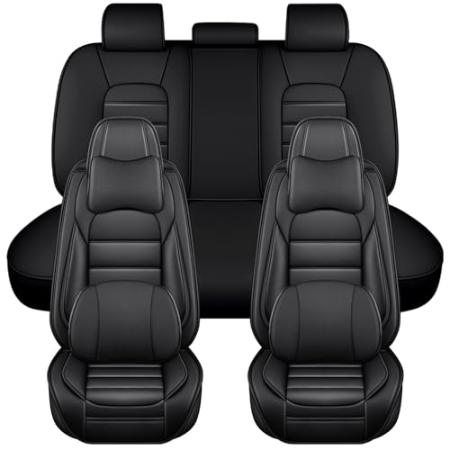 Image of Leather Deluxe Full Covers for Volkswagen Golf SportWagen 2015-2019, Black