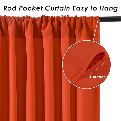 Image of Rust Backdrop Curtains 10ft x 8ft Polyester Photo Backdrop Drapes for Birthday Party Stage Window Supplies Decorations