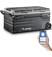 AAOBOSI Draagbare koelkast, 95 l, autokoelkast met dubbele zone, reiskoelkast met wifi, -20 °C tot ...