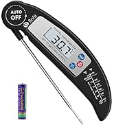 Criacr Food Thermometer Battery Included Digital Instant Read Meat Thermometer Foldable Long Prob...
