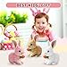 Fiopet Easter Basket Stuffer Realistic Bunny Toy, 2025 New Bunny Toys Educational Interactive Toys Bunnies Can Walk and Talk, Handmade Hopping Realistic Toy for Kids (Brown)