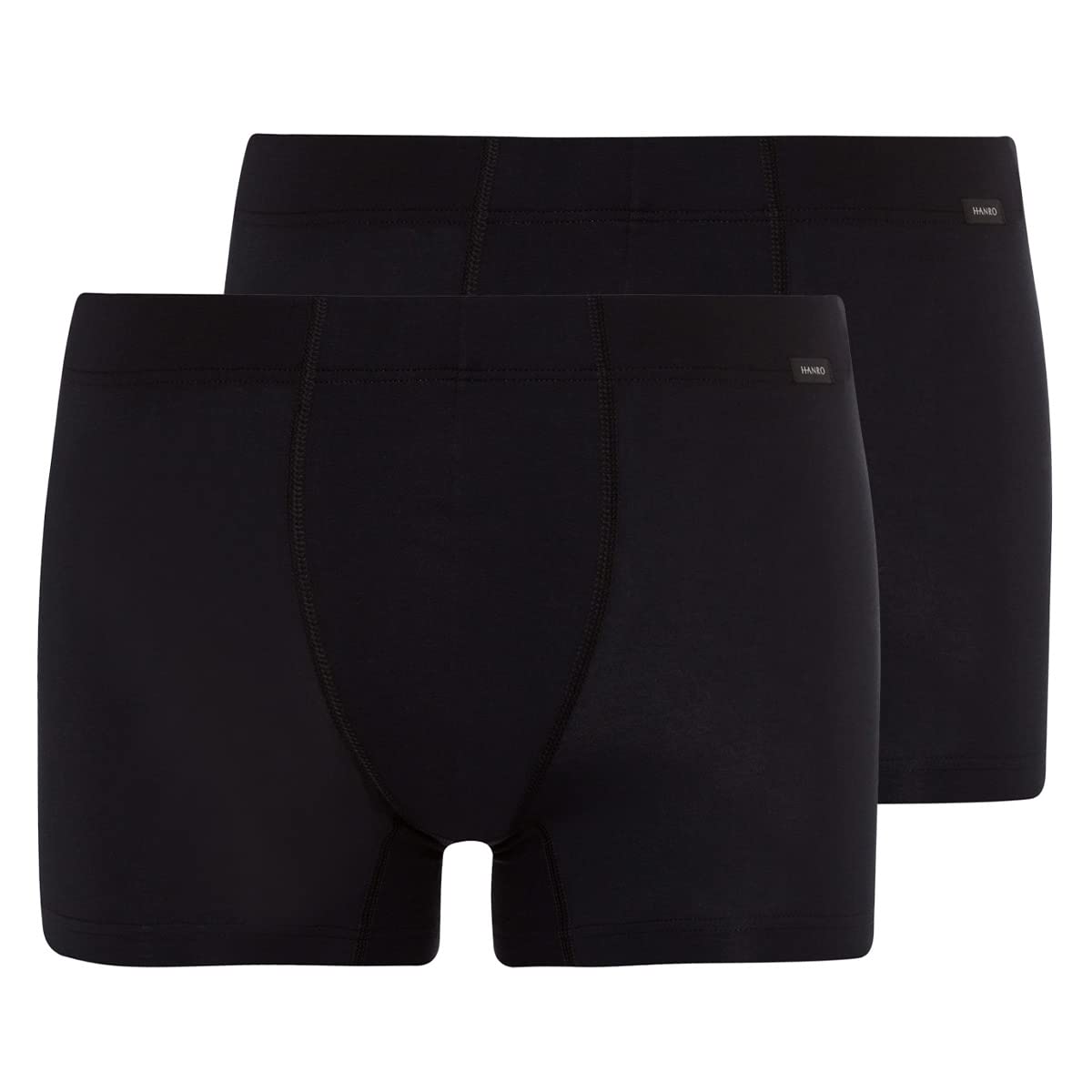 HANRO Mens Cotton Essentials 2 Pack Boxer Brief w Covered Waistband 73079