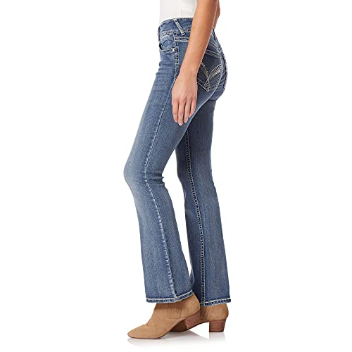 Image of WallFlower Bling Back Pocket Bootcut Jeans for Women, Luscious Curvy Fit, Embellished Mid-Rise Insta Stretch Denim