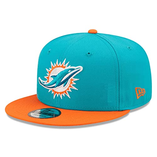 New Era NFL 9FIFTY Adjustable Snapback Hat Cap One Size Fits All (Miami Dolphins Alternate), Miami Dolphins Alternate, One size