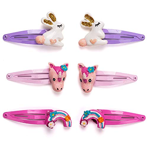 Unicorn Hair Clips Girls Rainbow Snap Clips Unicorn Party Supplies Easter Rabbit Hair Clips-Style2